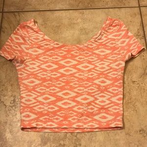 Pink and white crop top